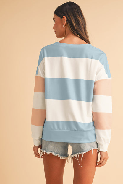 Rose Red Colorblock Drop Sleeve Top