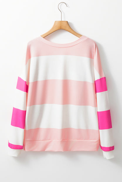 Rose Red Colorblock Drop Sleeve Top