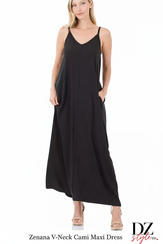 Zenana V-Neck Cami Maxi Dress