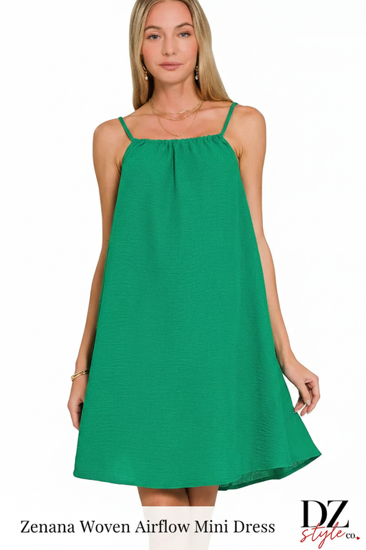 Zenana Woven Airflow Mini Dress
